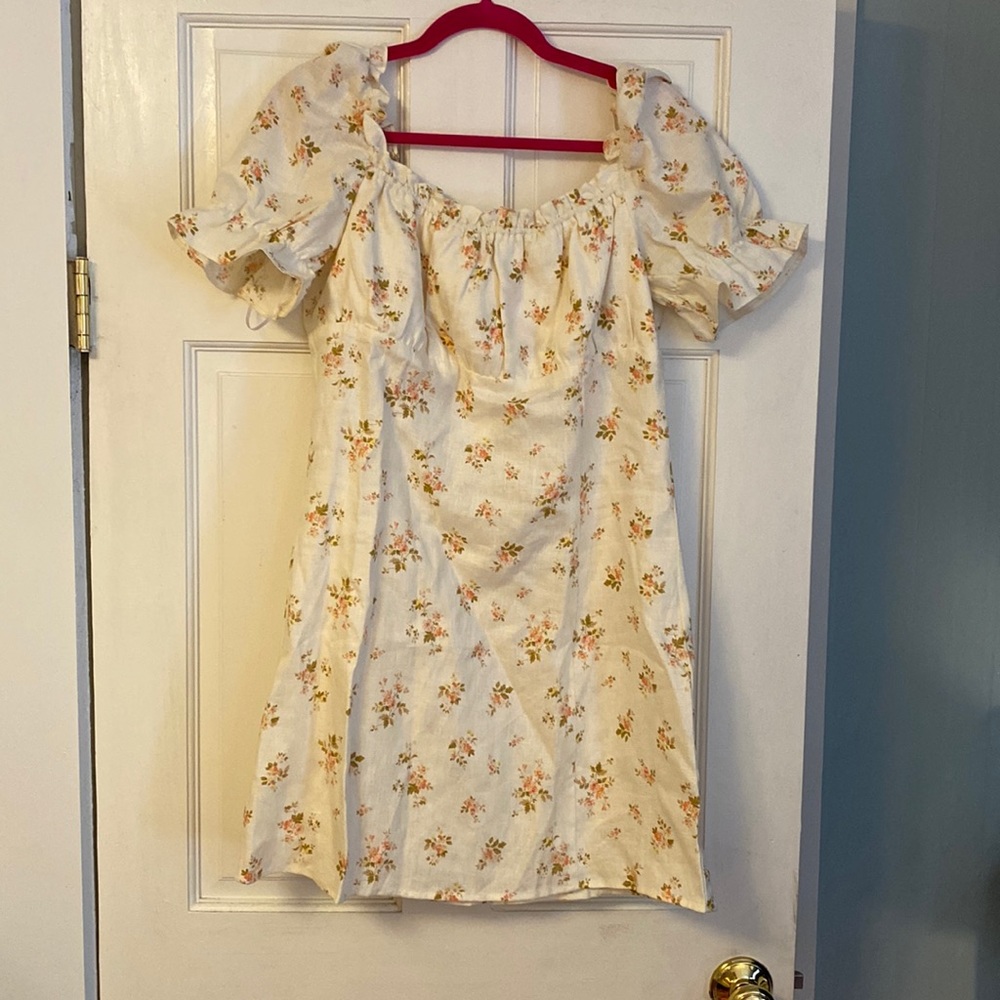 Reformation Robles Floral Flare Mini Dress Size 12 EEUC